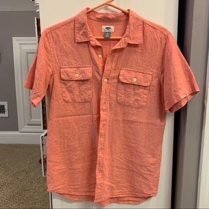 Coral button up short sleeve